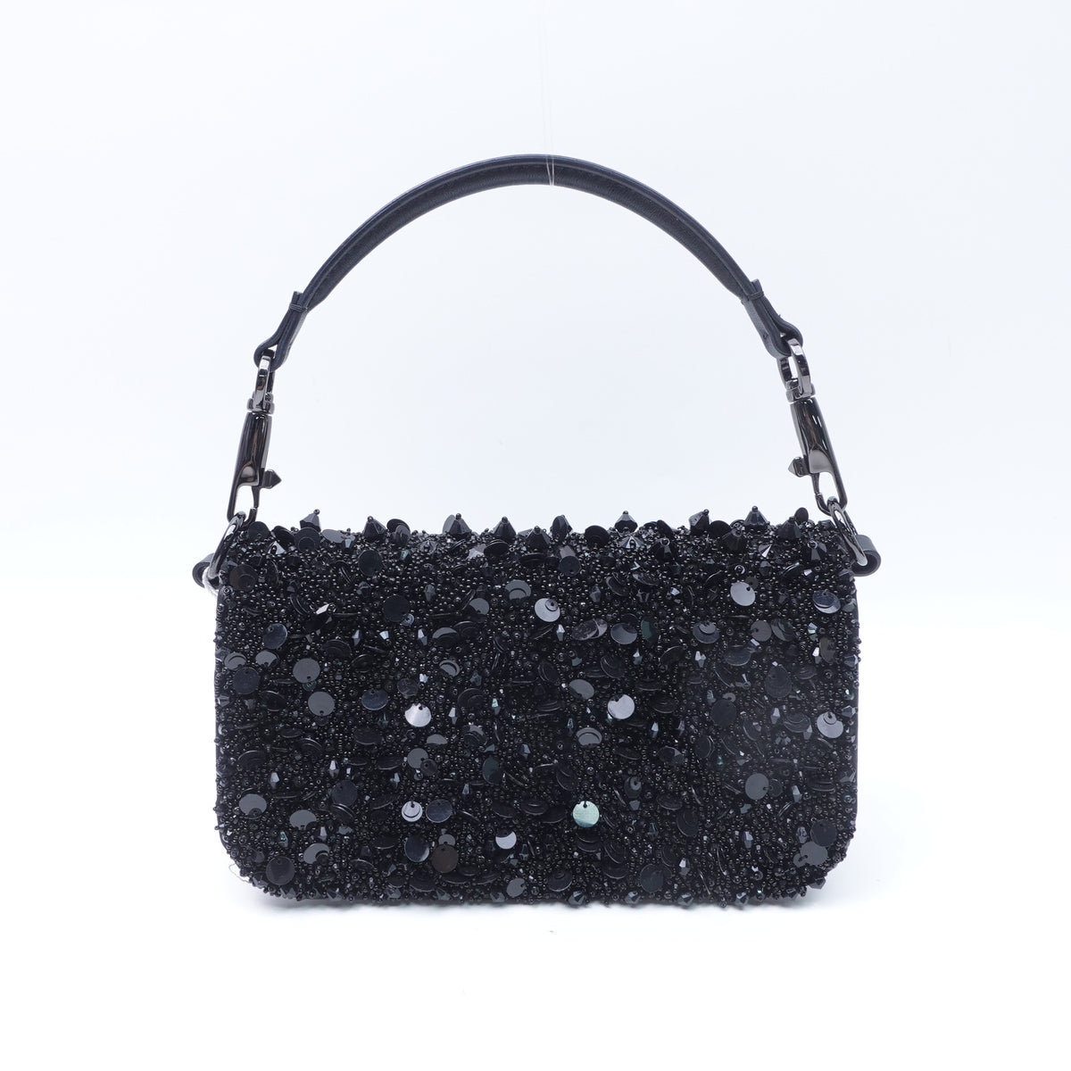 Pre-Owned  Valentino Loco Black Sequin Shoulder Bag T10407348