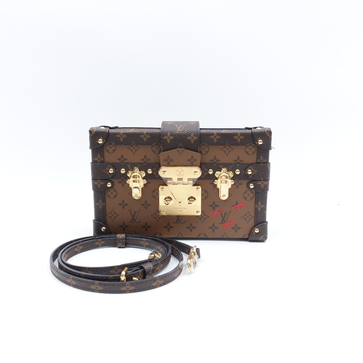Pre-Owned Louis Vuitton Petite Malle Brown Monogram Canvas Shoulder Bag T10409049