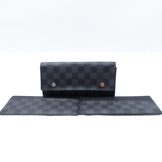 Pre-owned Louis Vuitton 3 In 1 Damier Graphite Coated Canvas Wallet