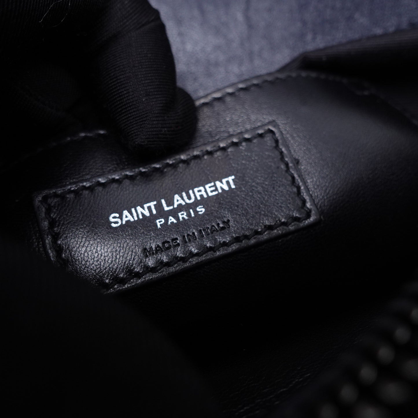 Pre-owned Saint Laurent College Navy Calfskin Shoulder Bag