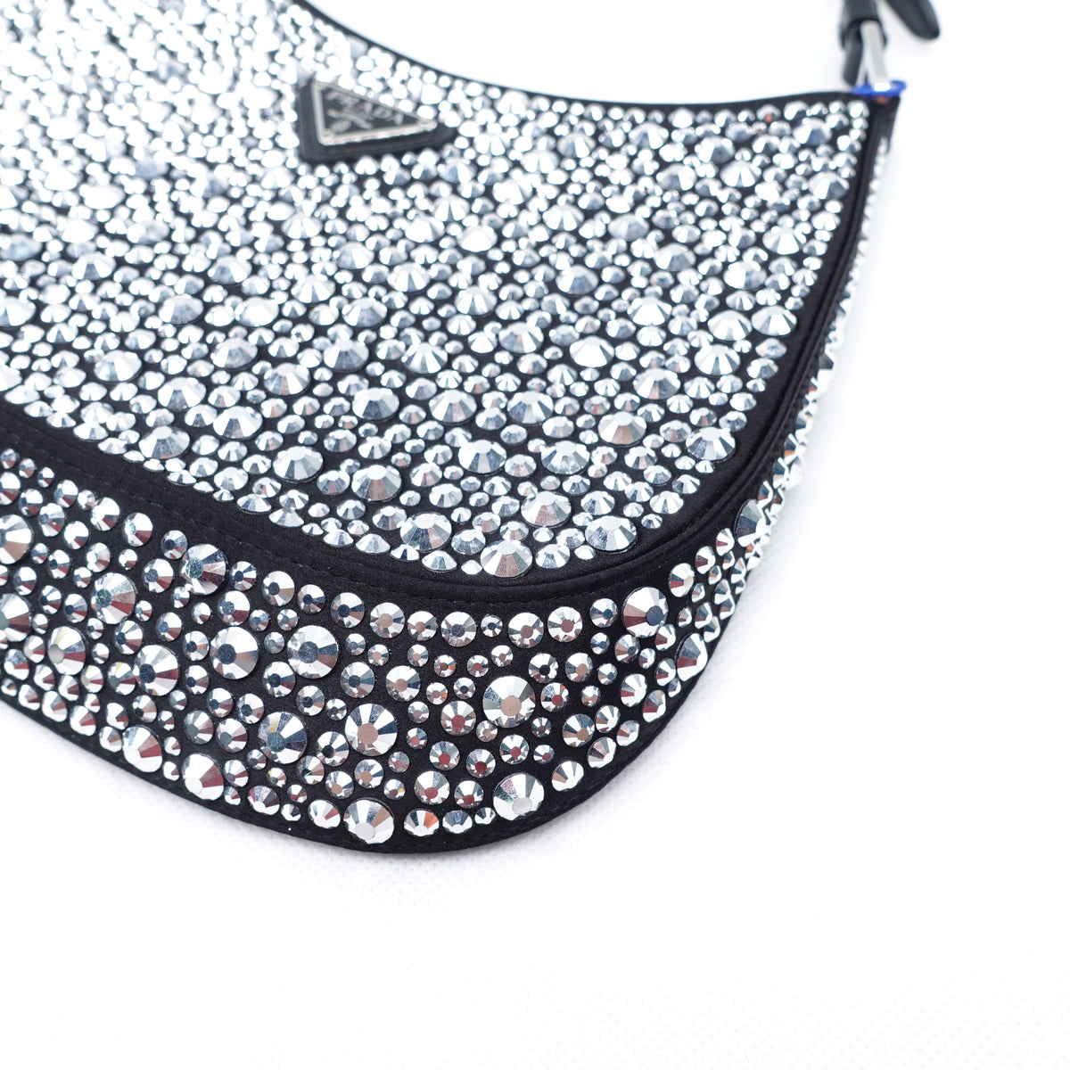 【DEAL】Pre-Owned Prada Cleo Silver Crystal Hobo Bag T10291937