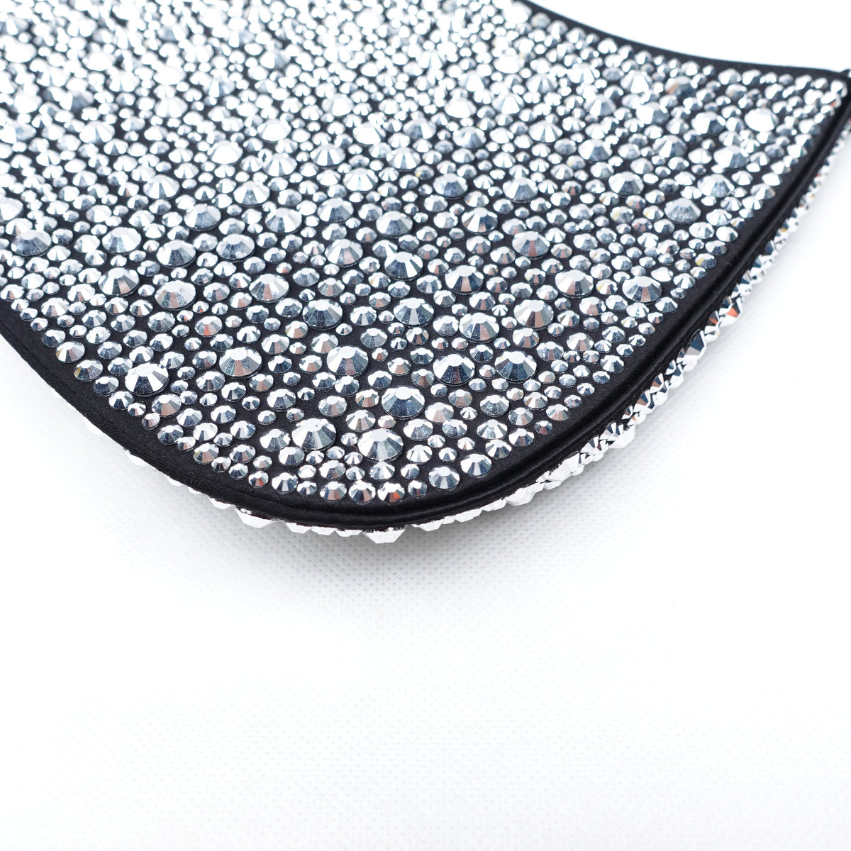 【DEAL】Pre-Owned Prada Cleo Silver Crystal Hobo Bag T10291937