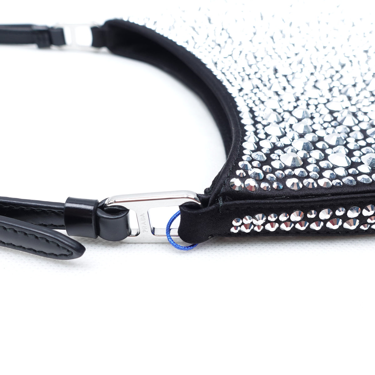 【DEAL】Pre-Owned Prada Cleo Silver Crystal Hobo Bag T10291937