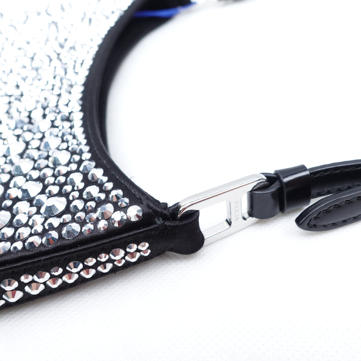 【DEAL】Pre-Owned Prada Cleo Silver Crystal Hobo Bag T10291937