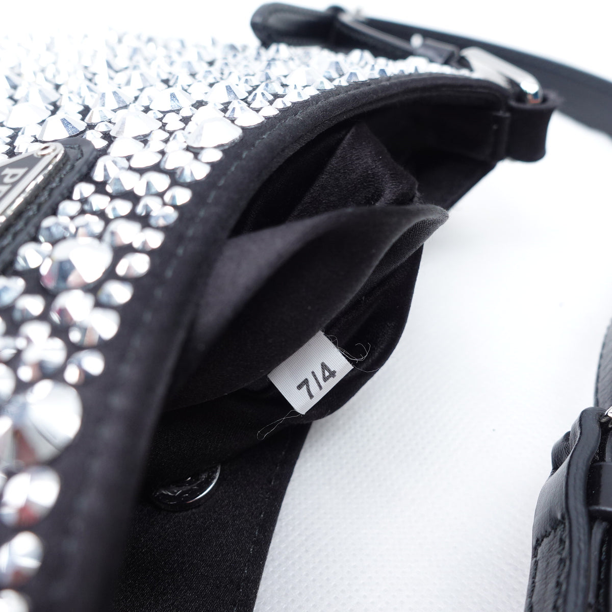 【DEAL】Pre-Owned Prada Cleo Silver Crystal Hobo Bag T10291937