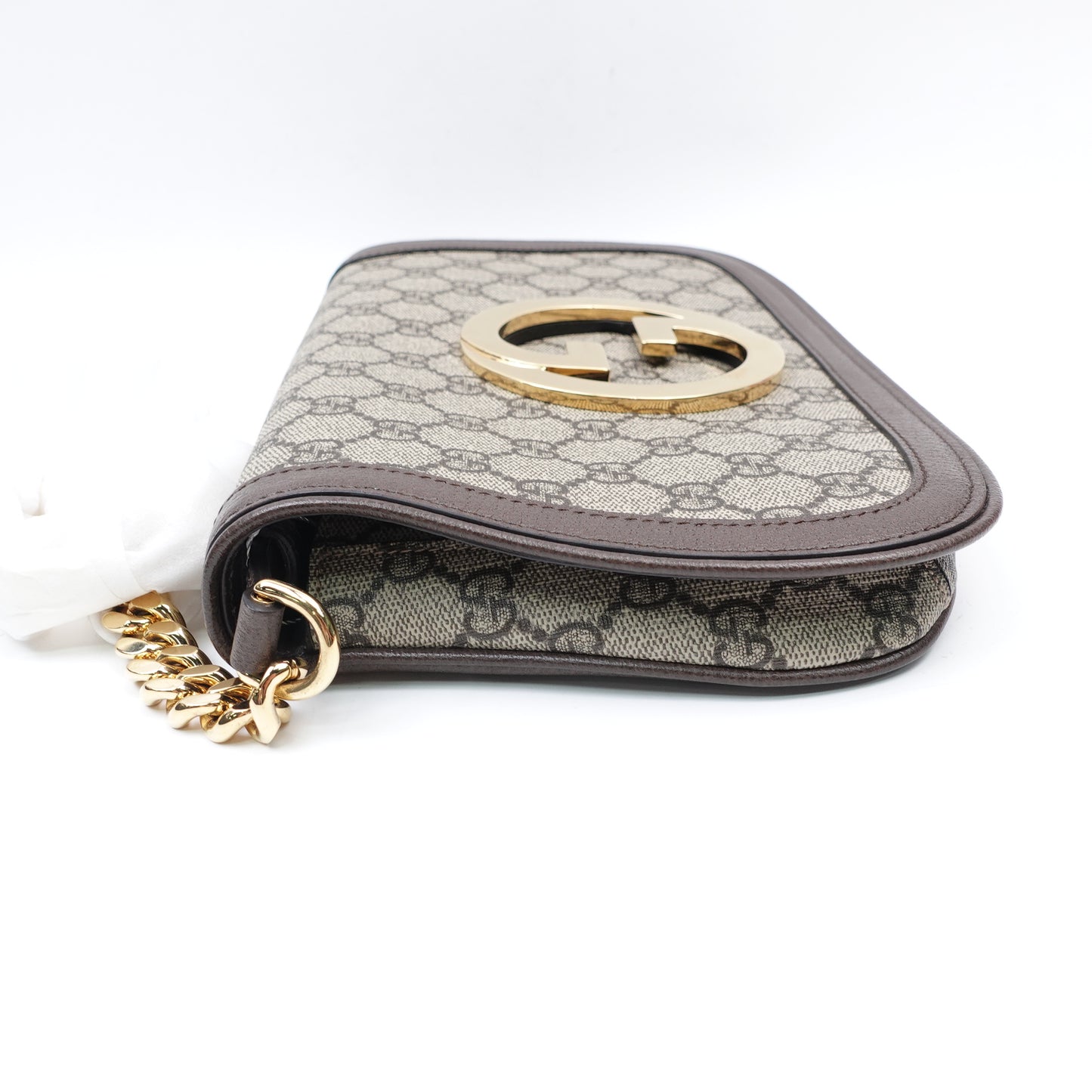 Pre-owned Gucci Blondie Brown Coated Canvas Shoulder Bag