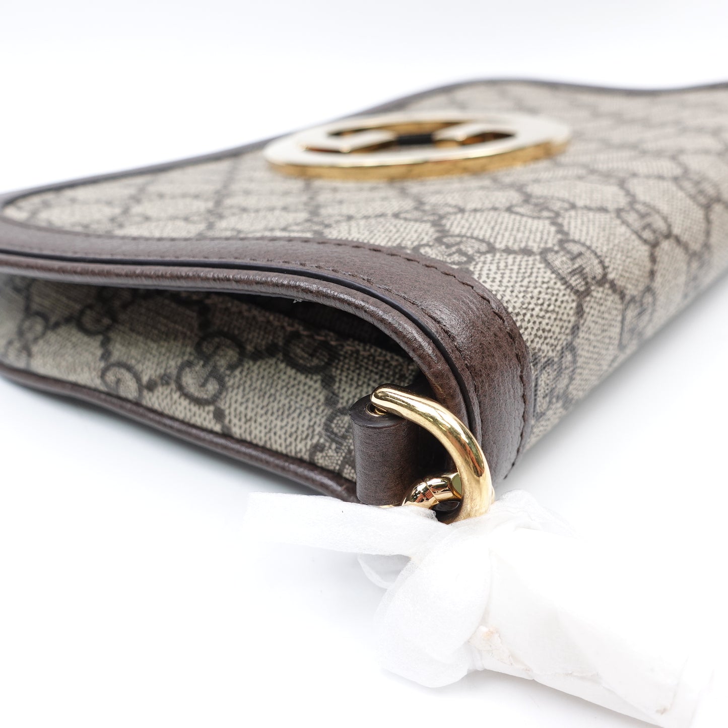 Pre-owned Gucci Blondie Brown Coated Canvas Shoulder Bag