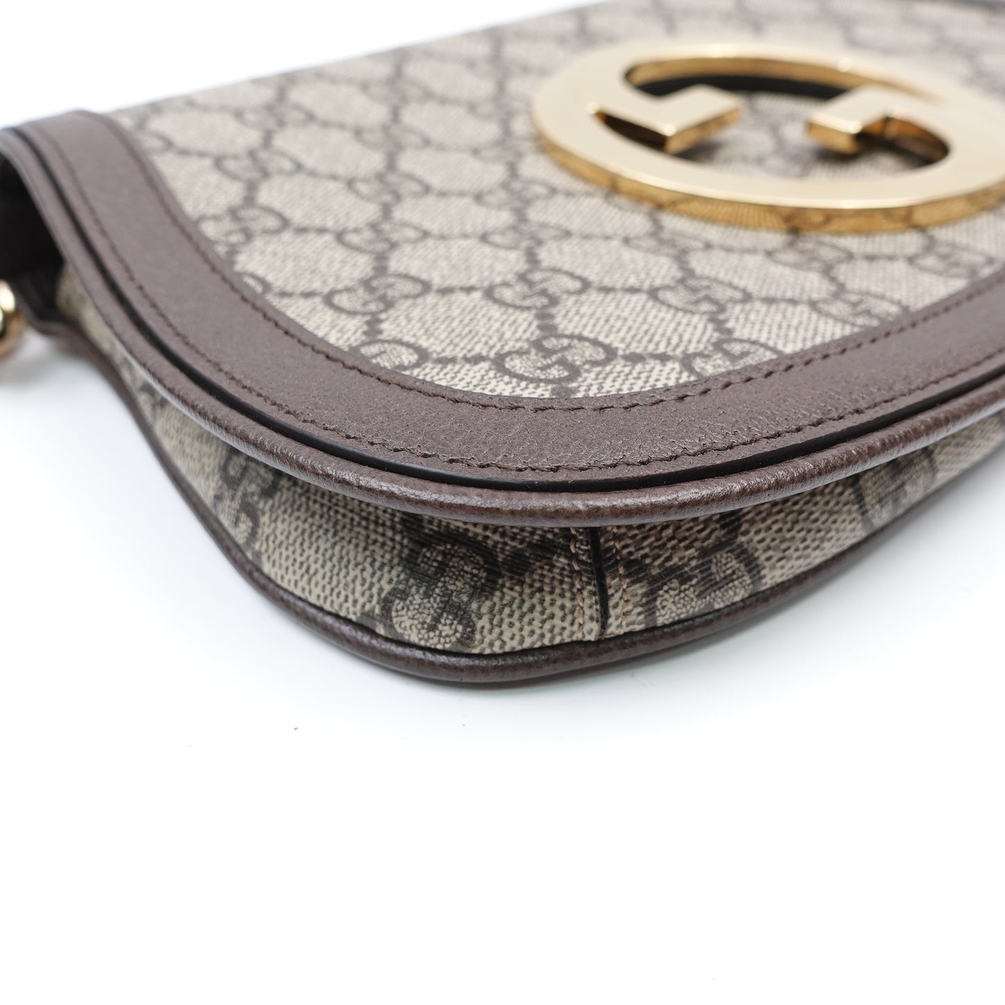 Pre-owned Gucci Blondie Brown Coated Canvas Shoulder Bag