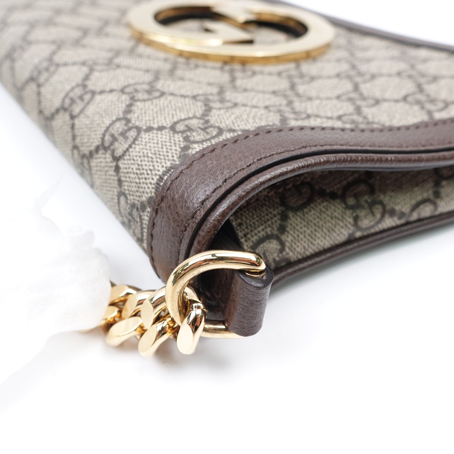 Pre-owned Gucci Blondie Brown Coated Canvas Shoulder Bag