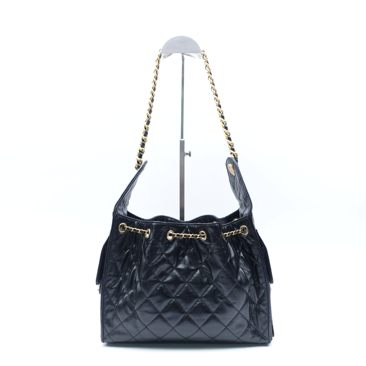 Pre-Owned Chanel 25 Bag Black Calfskin Leather Shoulder Bag T10399245