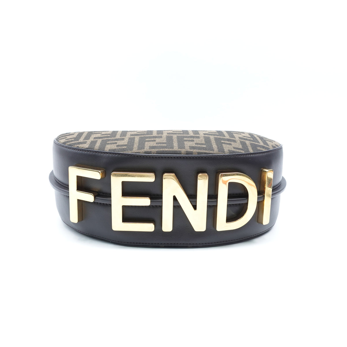 Pre-Owned Fendi Fendigraphy Small Brown Canvas Shoulder Bag T10382319