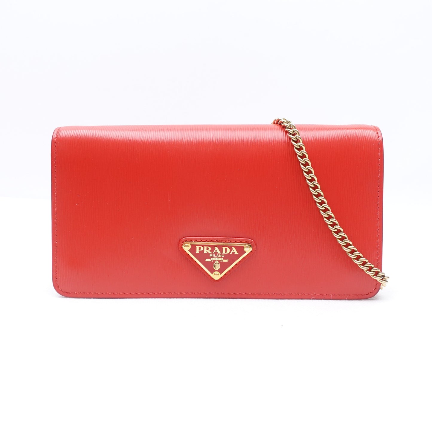 Pre-owned Prada Woc Red Calfskin Crossbody Bag