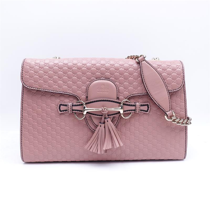 Pre-owned Gucci Emily Pink Calfskin Shoulder Bag