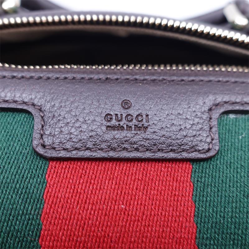 Pre-owned Gucci Boston Bee Canvas Shoulder Bag