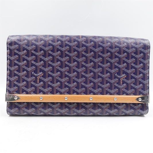 Pre-owned Goyard Coated Canvas Clutches & Wristlets Blue Clutch