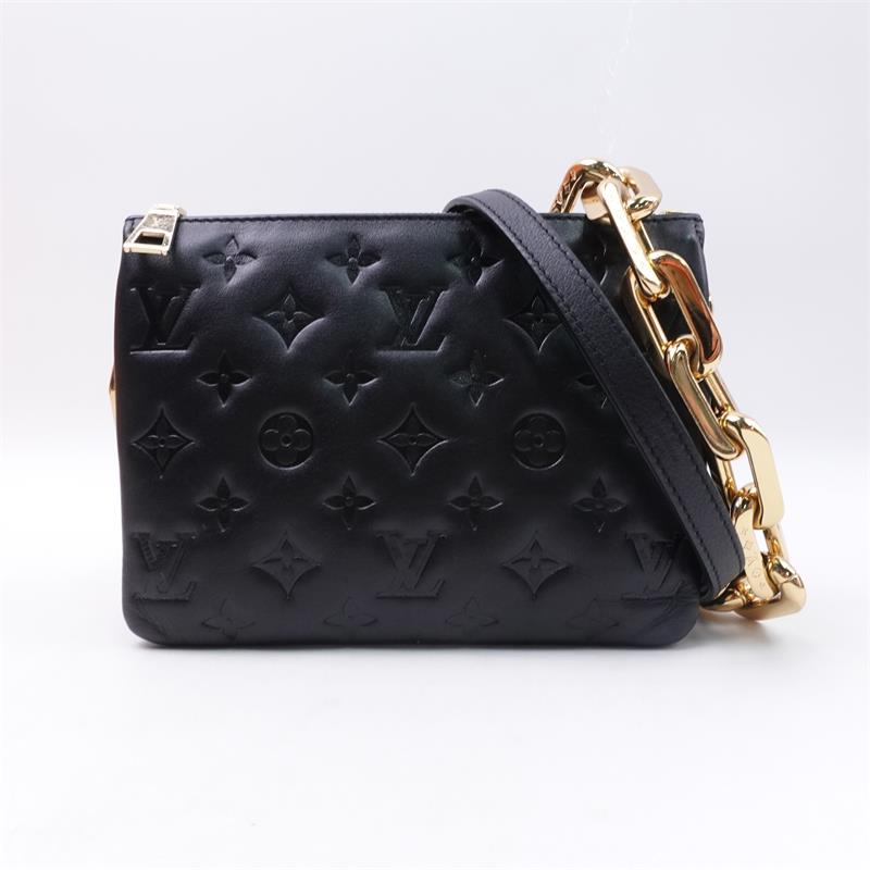 Pre-owned Louis Vuitton Black Coussin Calfskin Shoulder Bag