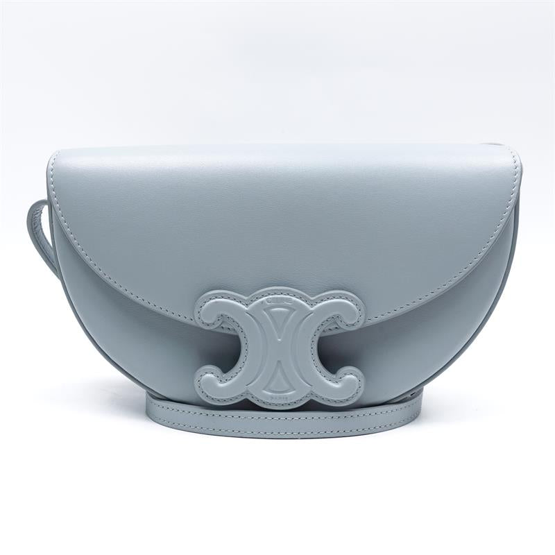 Pre-owned Celine Blue Besacetriomphe  Calfskin Shoulder Bag-HZ