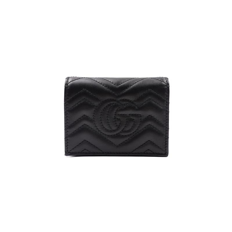 Gucci GG Marmont Black Calfskin Short Wallet