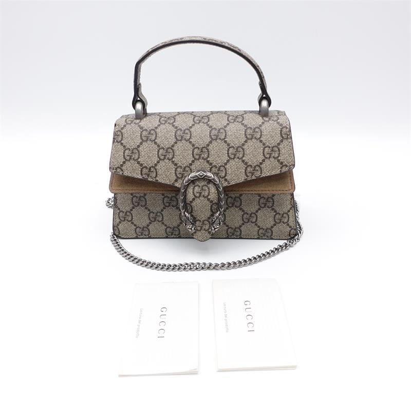 Pre-owned Gucci Dionysus Brown Coated Canvas Shoulder Bag