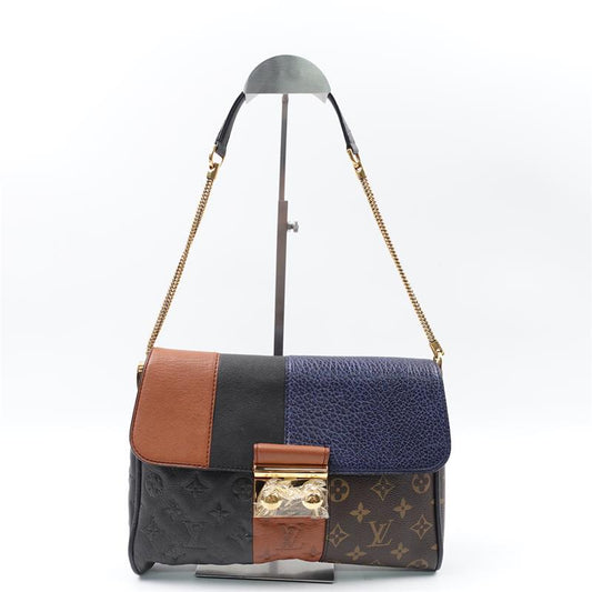 Pre-owned Louis Vuitton Blue Coated Canvas Shoulder Bag-TS