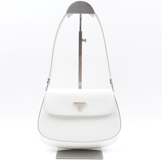 Pre-owned Prada Cleo White Calfskin Shoulder Bag