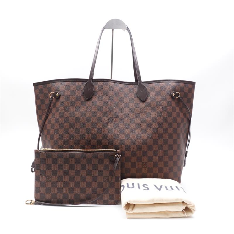 Louis Vuitton Neverfull GM Red Damier Ebene Coated Canvas Tote + TS
