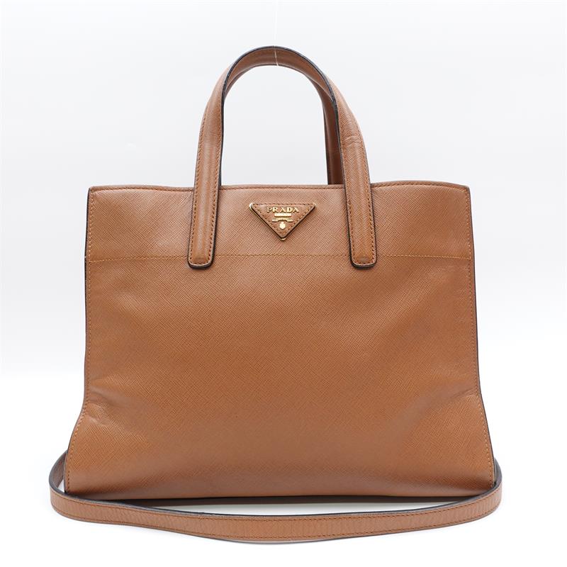 【DEAL】Pre-owned Prada Brown Saffiano Shoulder Bag