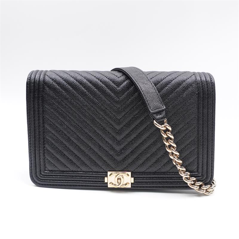 Pre-owned Chanel Leboy Woc Black Caviar Crossbody Bag