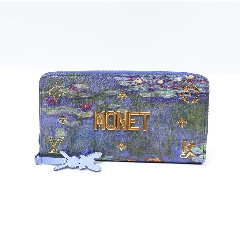 Pre-owned Louis Vuitton  Masters Monet Zippy Coated Canvas Wallet