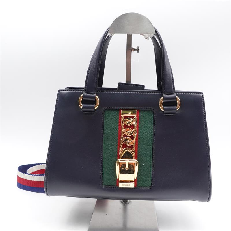 Pre-owned Gucci Sylvie Blue Canvas Shoulder Bag-HZ