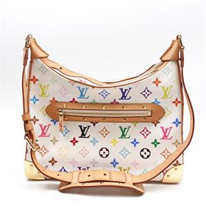 【DEAL】Pre-owned Louis Vuitton Coated Canvas Shoulder Bags Vintage White Multicolor Shoulder Bag-HZTT