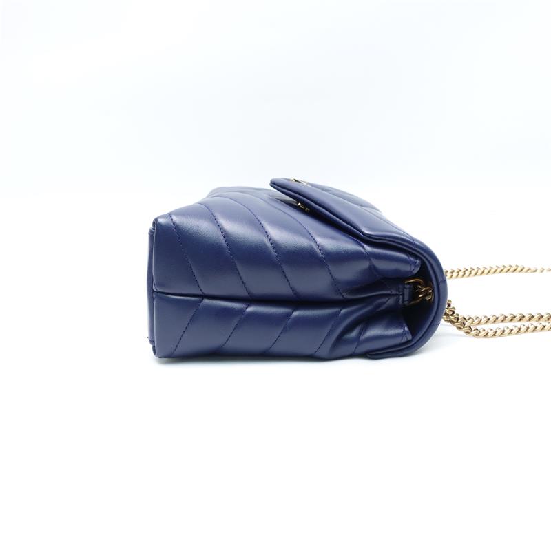 Pre-owned Saint Laurent Loulou Blue Calfskin Shoulder Bag