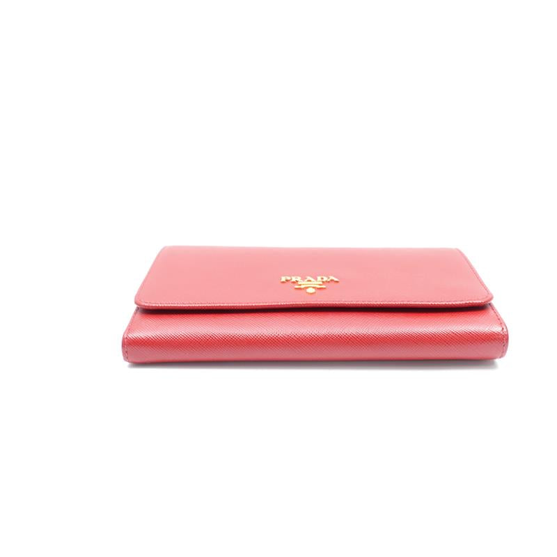 Pre-owned Prada Red Calfskin Wallet