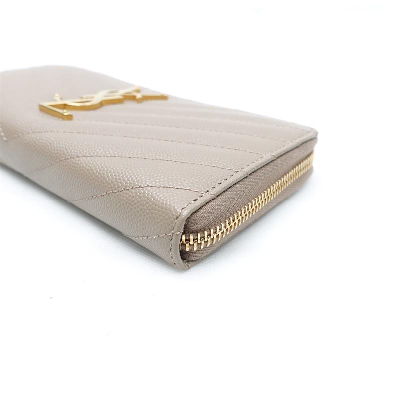 Pre-owned Saint Laurent Beige Calfskin Wallet