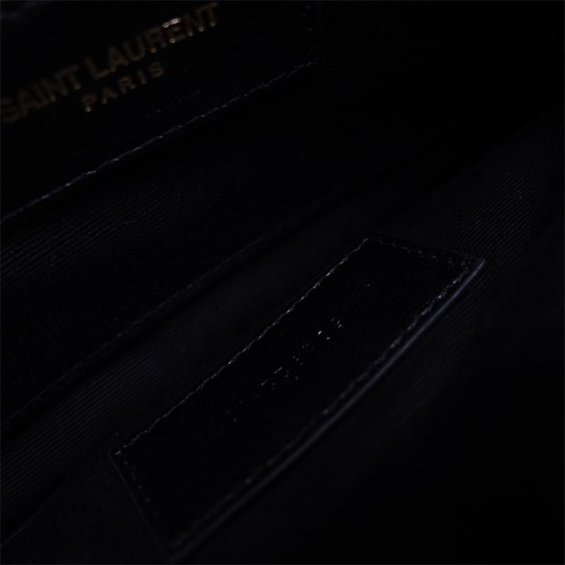 Pre-owned Saint Laurent Black Monogram Calfskin Clutch