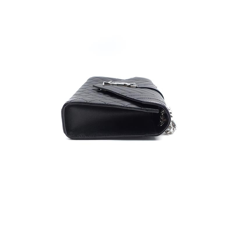 【Deal】Saint Laurent Envelope Medium Black Leather Shoulder Bag