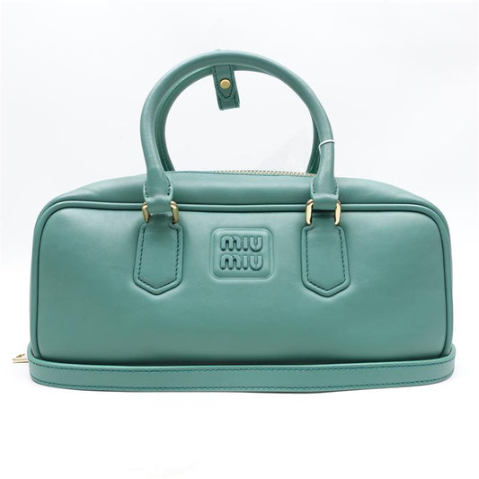 Pre-owned Miu Miu Green Calfskin Handle Bag-HZ