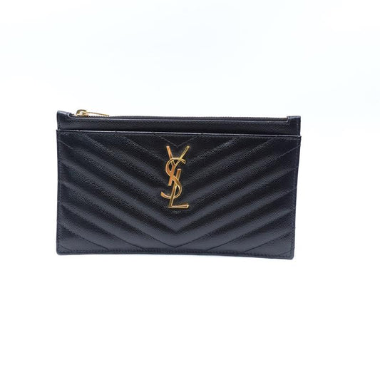 Pre-owned Saint Laurent Black Monogramme Calfskin Clutch