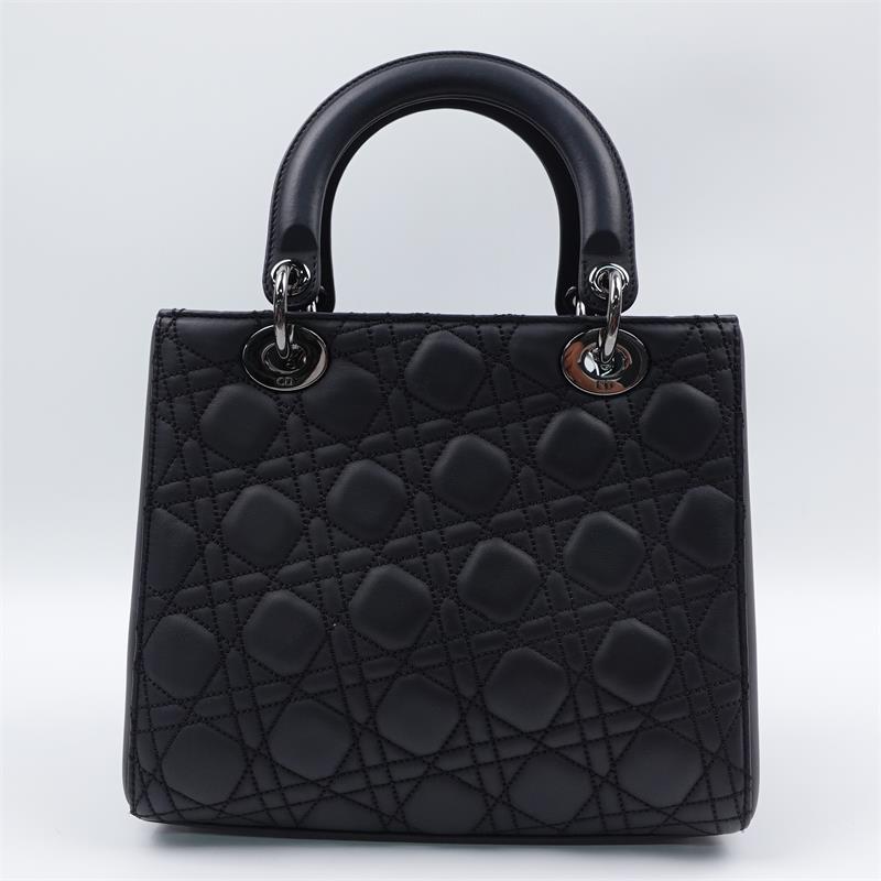 Pre-owned Dior Lady Black Calfskin Tote Bag