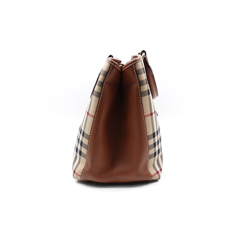 Pre-owned Burberry Brown Coated Canvas Tote