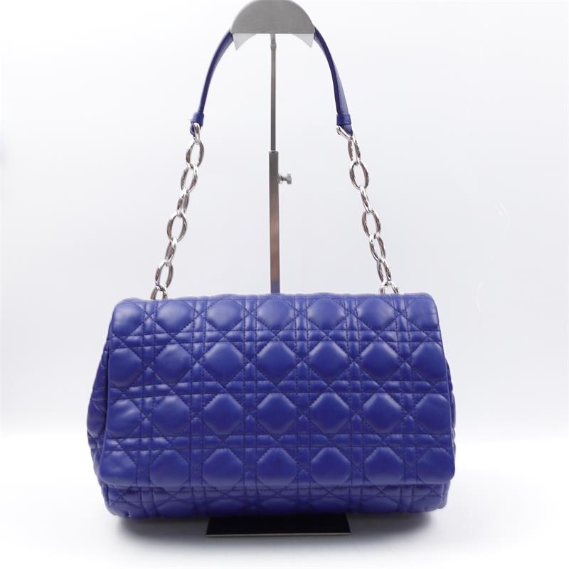 Pre-owned Dior Lady Blue Calfskin Shoulder Bag