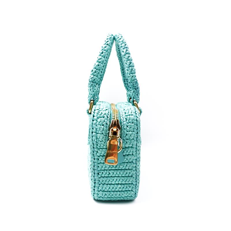 Pre-owned Miumiu Blue Canvas Handle Bag-HZ