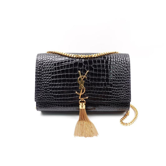 Saint Laurent Black Kate Calfskin Shoulder Bag