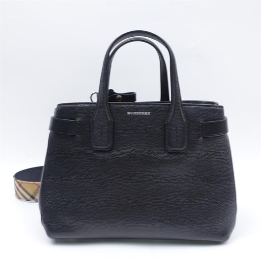 Burberry Banner Black Calfskin Tote Bag