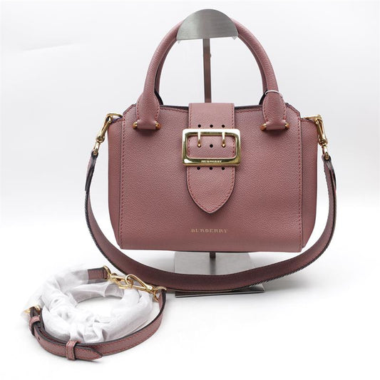 【Deal】Burberry The Buckle Pink Leather Handbag -TS