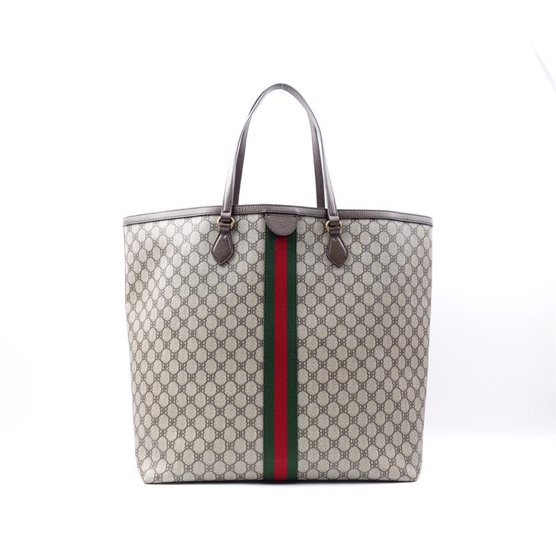 Pre-owned Gucci & Balenciaga Ophidia Coated Canvas Tote-HZ