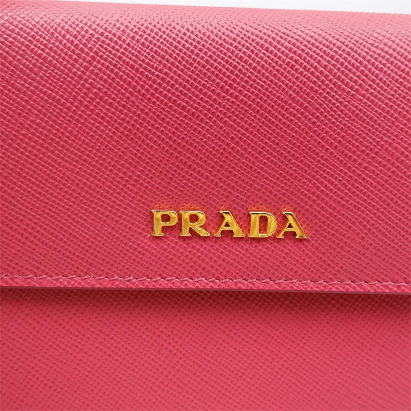 Pre-owned Prada Pink Calfskin Long Wallet-TS