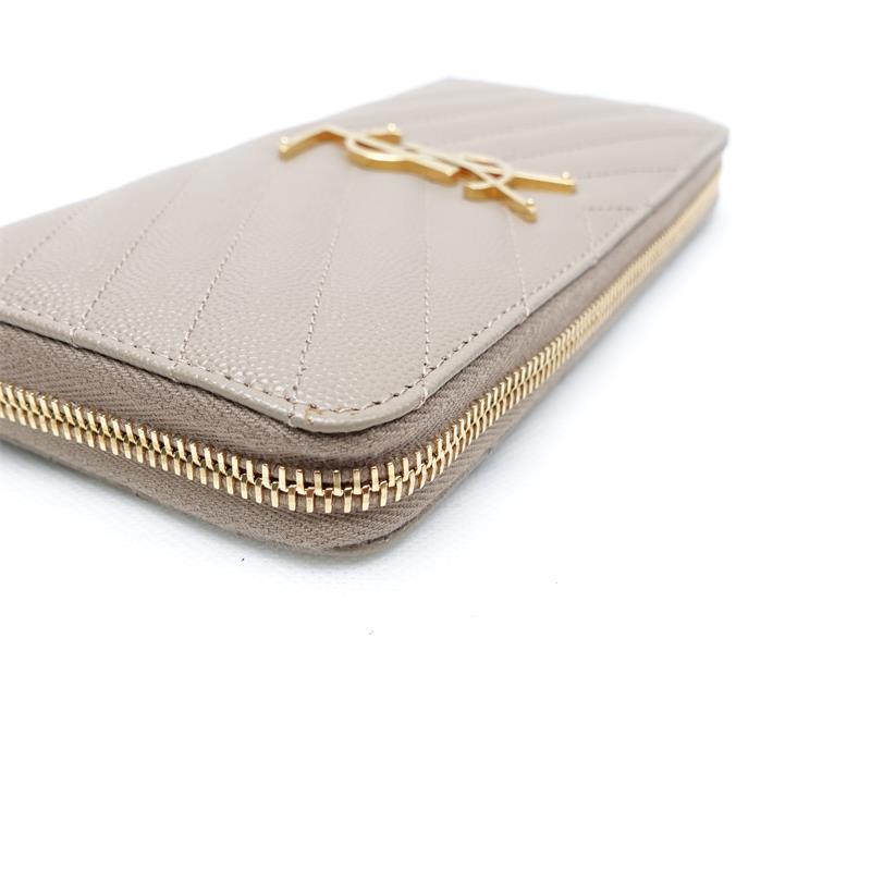 Pre-owned Saint Laurent Beige Calfskin Wallet