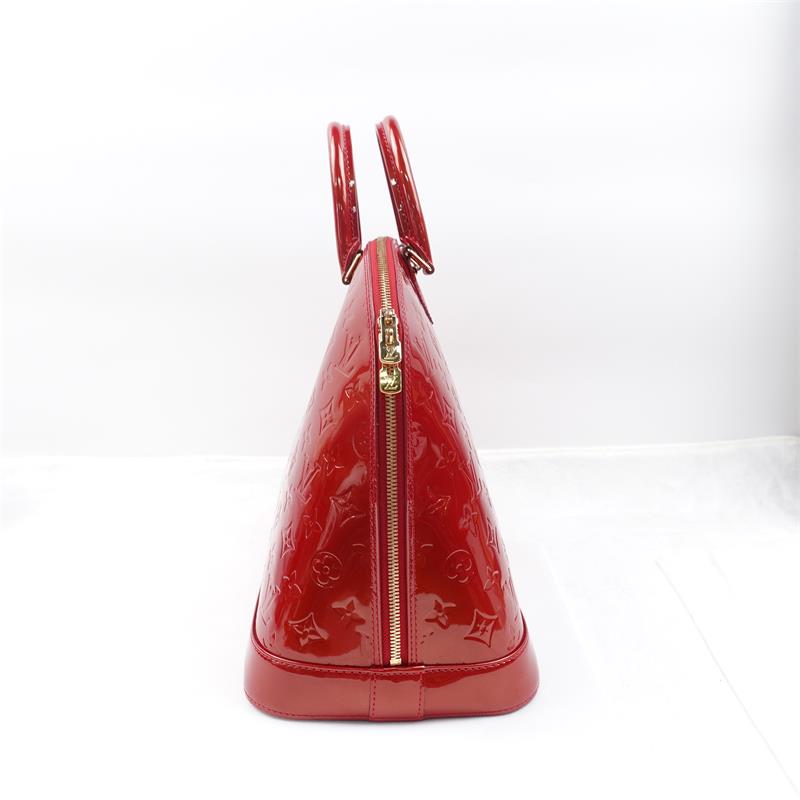 Pre-owned Louis Vuitton Alam Red Vernis Handle Bag