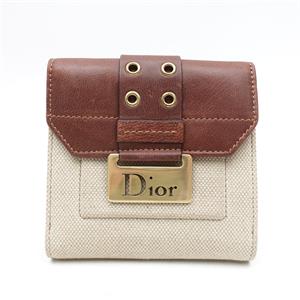 Pre-owned DIOR Canvas Small Leather Goods Small Leather Good Beige Wallet-HZTT